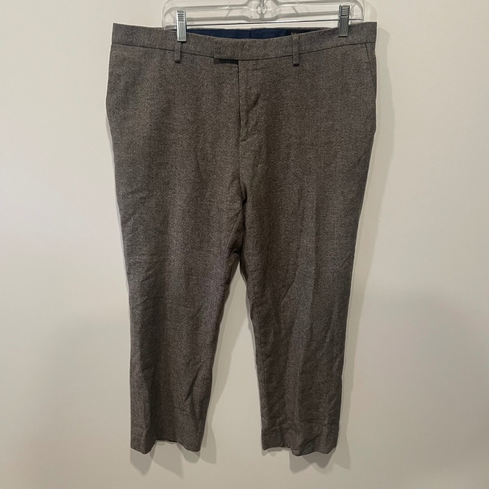 Banana Republic Slim Fit Wool Blend‎ Herringbone Dress Pants Mens 36x30 Gray